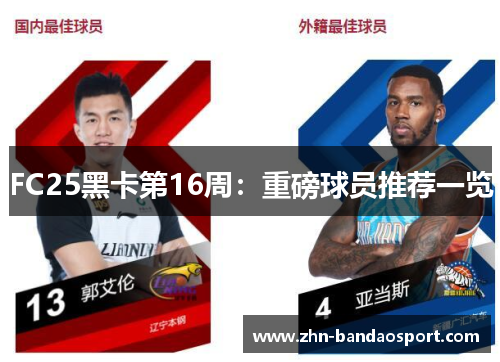FC25黑卡第16周：重磅球员推荐一览