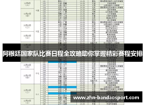 阿根廷国家队比赛日程全攻略助你掌握精彩赛程安排 阿根廷国家队比赛日程全攻略助你掌握精彩赛程安排